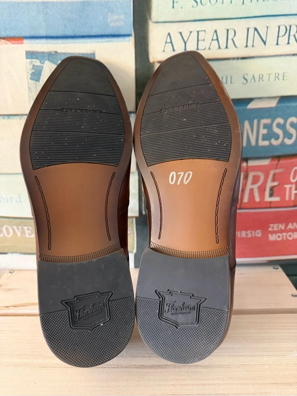 Florsheim Brown Leather Wingtip-Style Lace-Up Oxfords